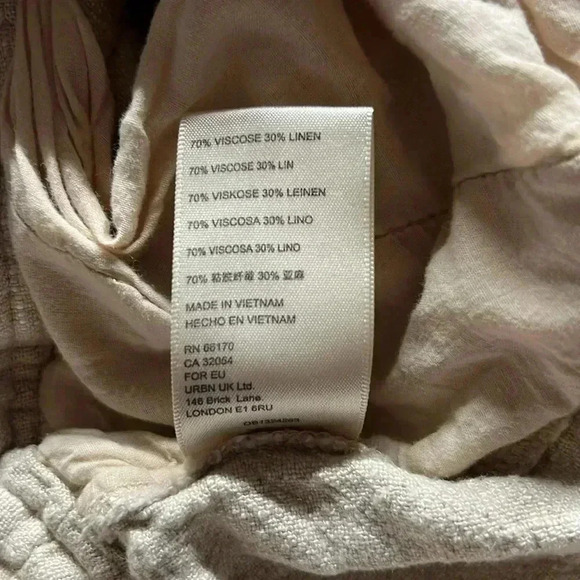 Free People High Waisted Cropped Linen Blend Pants Size 14 - Picture 5 of 6